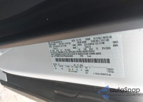 2023 Ford Transit-250 from USA, damaged, VIN 1FTBR1C81PKA52399